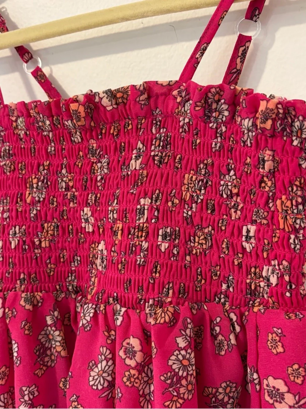 The children’s place Fuchsia Floral Smocked Sundress 2T lined - Picture 2 of 7